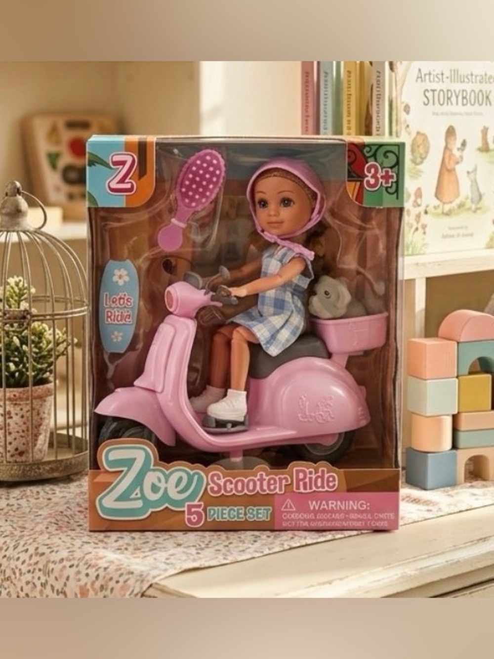 Scooter Ride Pink Doll & Scooter Playset